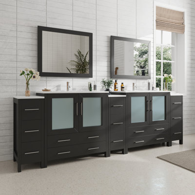  Ensemble de meuble-lavabo double 108 "avec miroir 108"