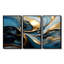 Abstrait bleu sarcelle vagues coucher de soleil doré - ensemble de salon abstrait-607138829-607138835