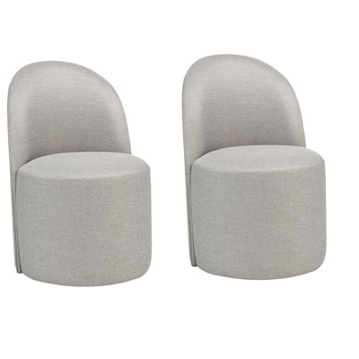 Ensemble de 2 chaises d'appoint à roulettes et roulettes Andre Barrel, en polyester beige