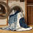 Machine Washable Paulett Global Inspired Block Print Rug in Beige – Navy Binding-1586786179