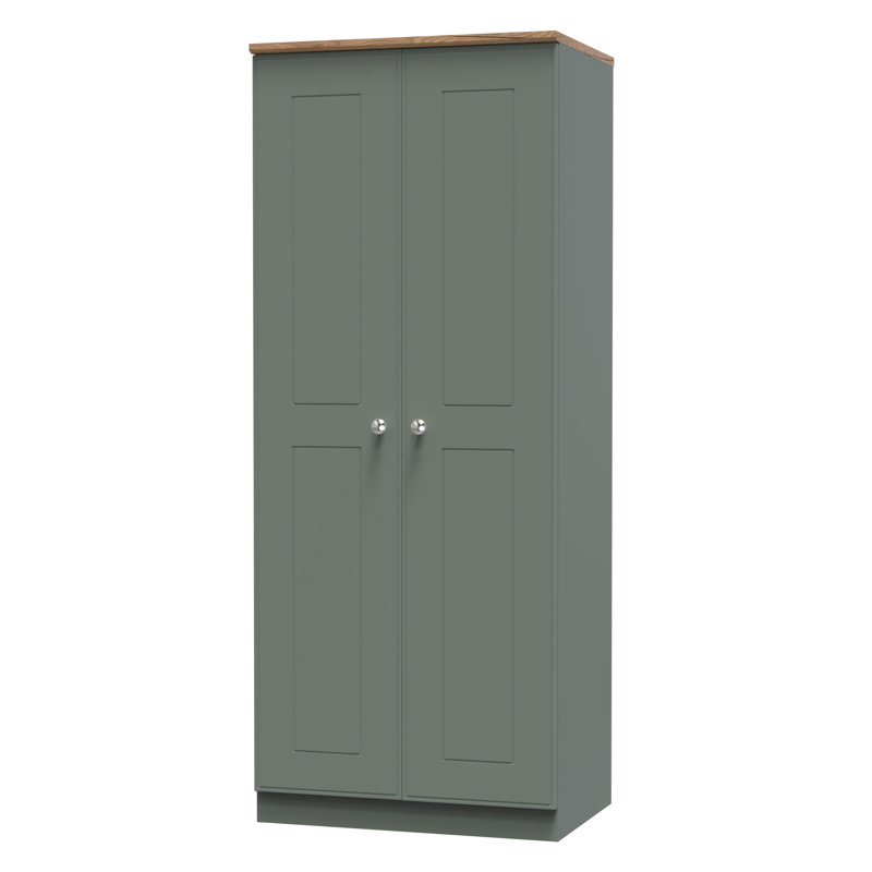 Conners Manufactured Wood Wardrobe, Reed Green/Riviera Oak