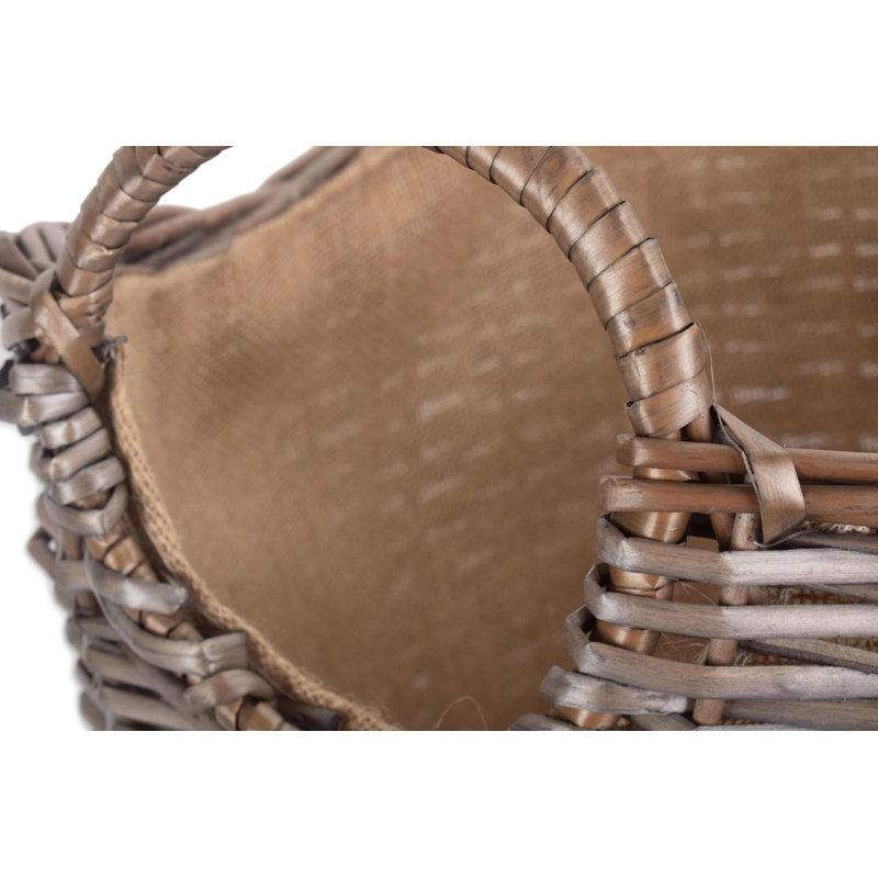 Large Scoop Neck Wicker Storage Basket