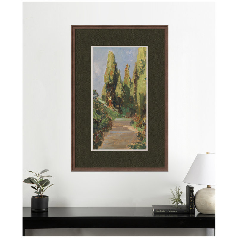 Reproduction d'art encadrée Parklandschaft Olga Wisinger par Nostalgia Prints