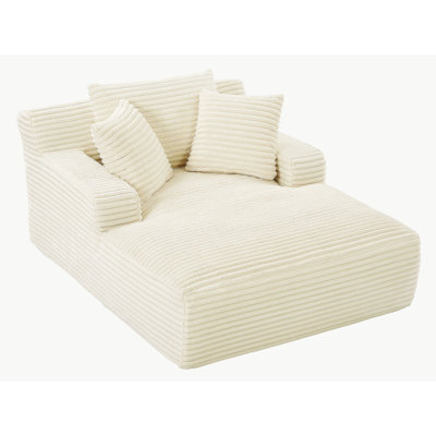 Chaise longue rembourrée en velours côtelé