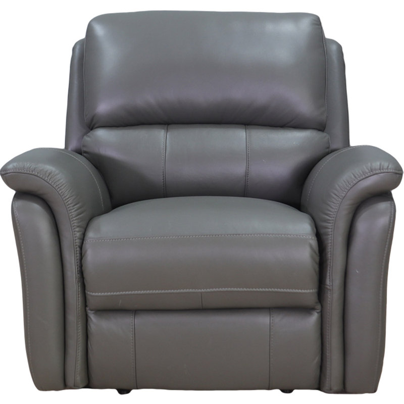 Fauteuil inclinable électrique Kairat, Cuir véritable gris acier Etasha