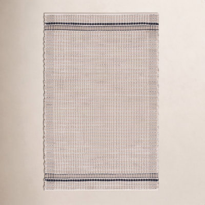 Hand-Woven Striped Cotton Rug