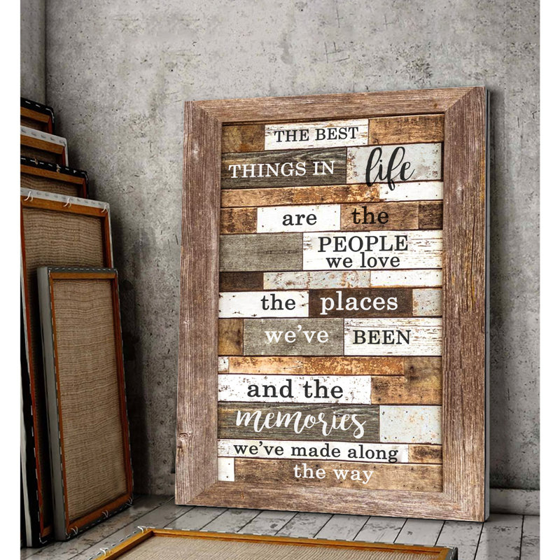 «Best Things In Life - People and Memories», toile tendue avec châssis, H 14 po x l 11 po x P 2 po