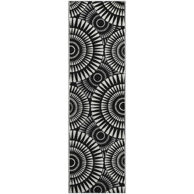 Premium Machine Washable Prisco Black Rug
