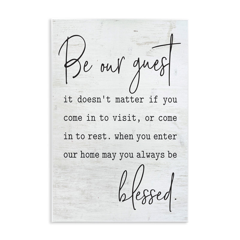 Be Our Guest by Lettered and Lined - Textual Art Print, 18" H x 12" W