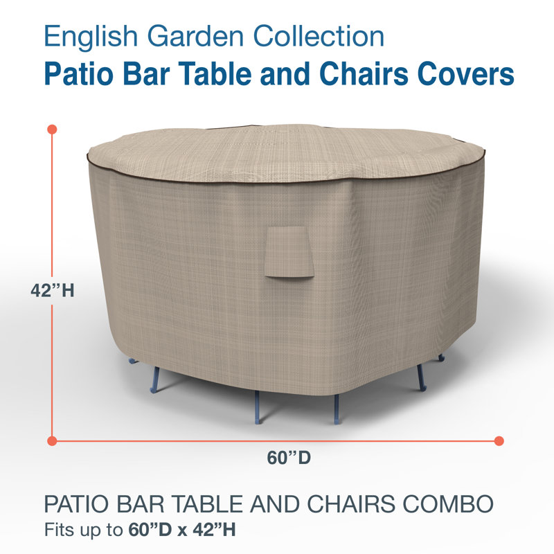 Miguel Water Resistant Patio Dining Set Cover, 42" H x 60" W x 60" D