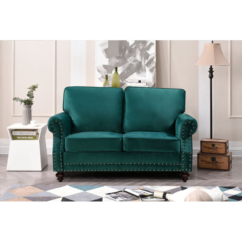 Canapé Hananiah, Vert, H 37,4 po x l 61,42 po x P 33,9 po
