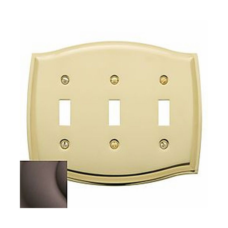 Colonial 3-Gang Toggle Light Switch Wall Plate, Venetian Bronze