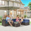 Ensemble de mobilier de jardin 6 places avec coussins, mobilier de terrasse