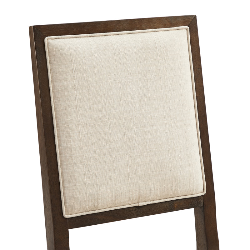 Heymann 19.75'' H Upholstered Side Chair, Dark Oak