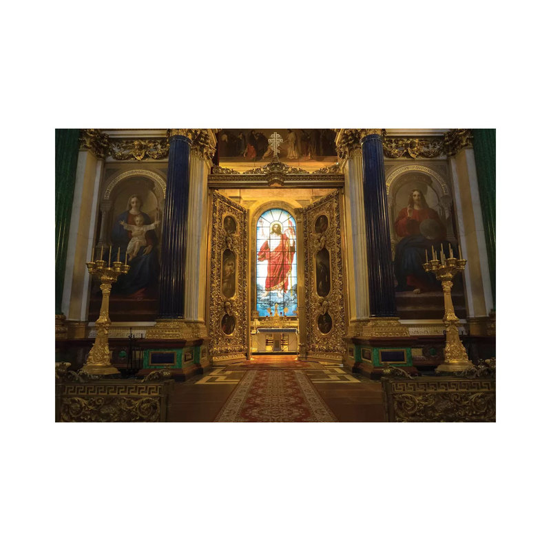 Jesus Christ At St. Isaac's Cathedral, St. Petersburg, Russia by Panoramic Images - Wrapped Canvas Print