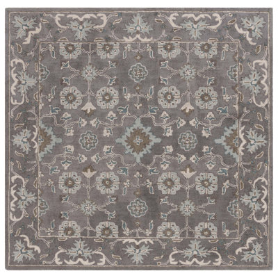 Tansy Gray Handmade Wool Oriental Rug