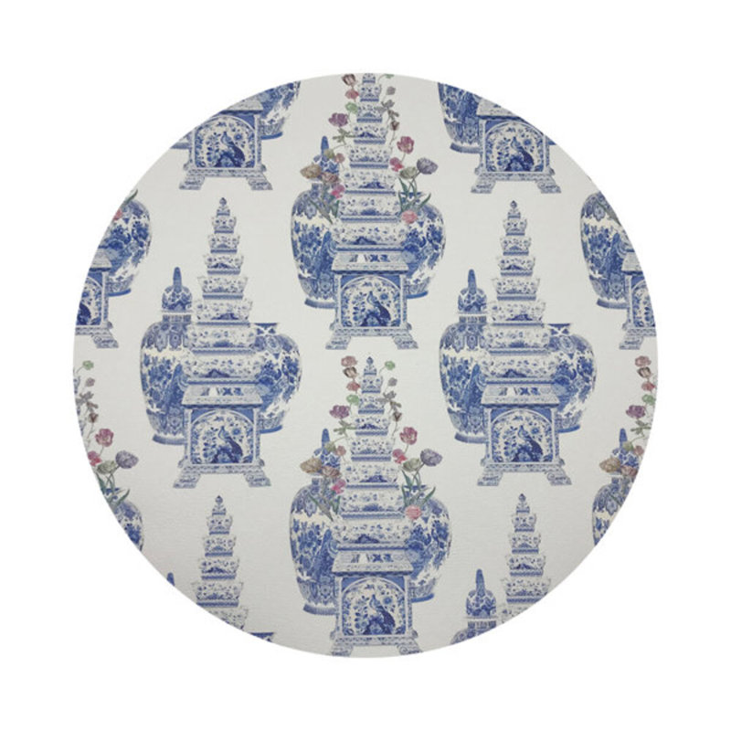 Royal Delft Masterpieces Tulips White Vegan Leather Round Coasters