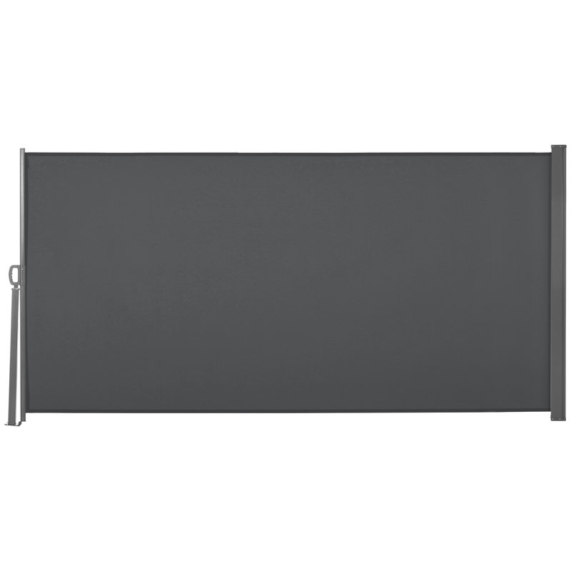 Dakota Fields 300cm W x 9cm D Polyester Cover Retractable Freestanding Awning, Grey