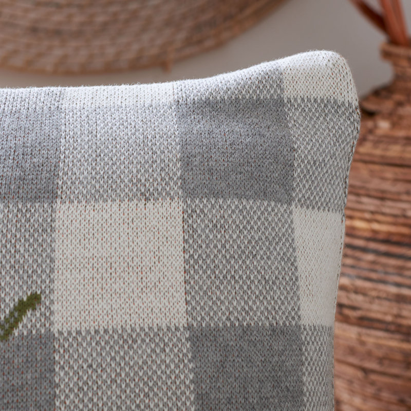 Plaid Cotton Throw Pillow
