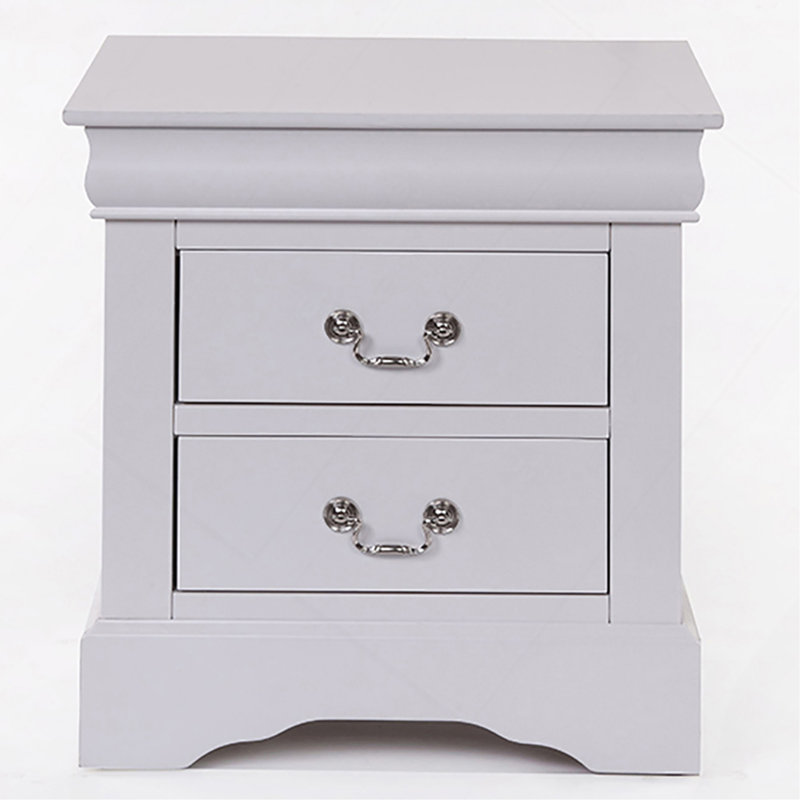 White 2-Drawer Nightstand, White