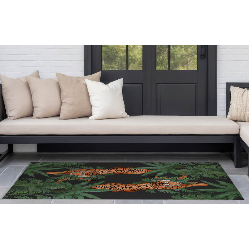 Rumble In the Jungle Outdoor Area Rug, Rectangle 5' x 7'