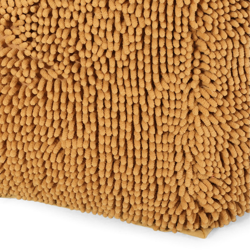 Pouf carré jaune en microfibre Spongy, Jaune