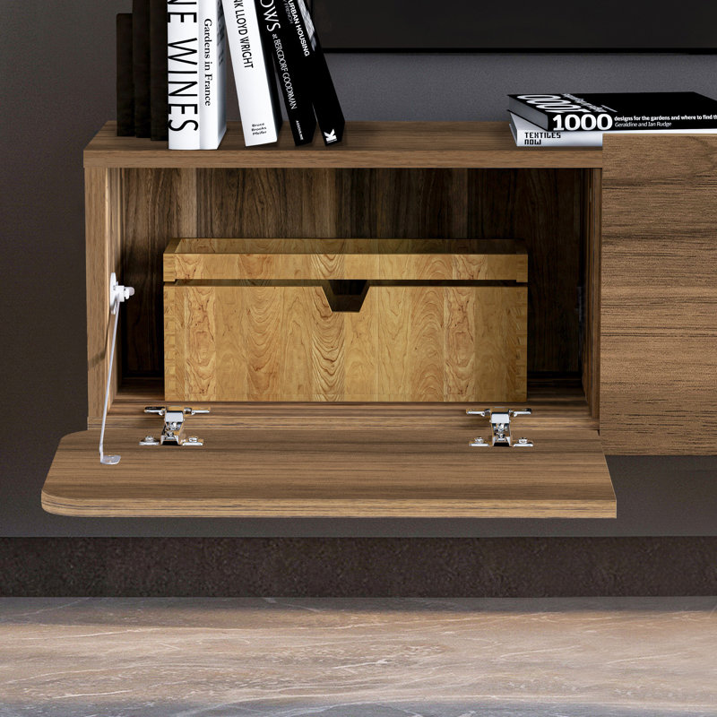 Bertice TV Stand for TVs up to 78", Walnut