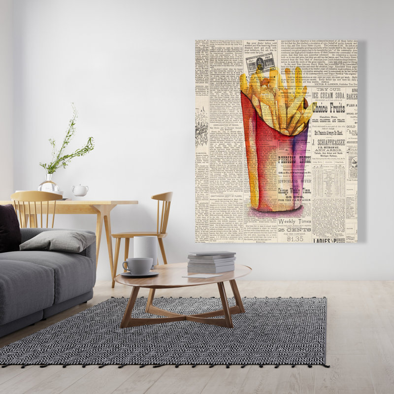 Toile frites style rétro - cuisine beige