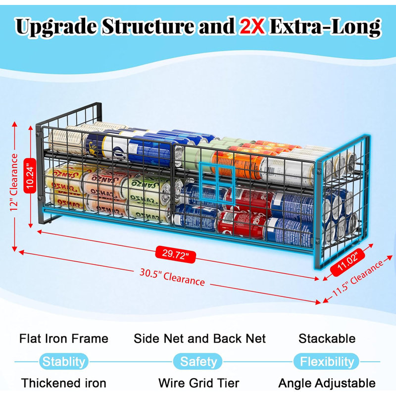 2-Tier Stackable Can Storage Rack