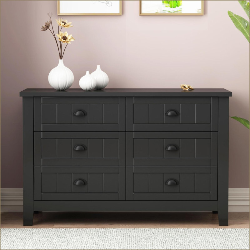 Buffet rétro en bois de bouleau massif noir Cabinets | Salon, traditionnel
