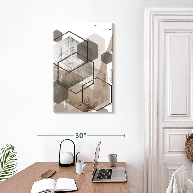 Avery Hexagons Beige III, 30" H x 20" W
