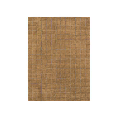 Mosaic Wool Geometric Area Rug in Brown