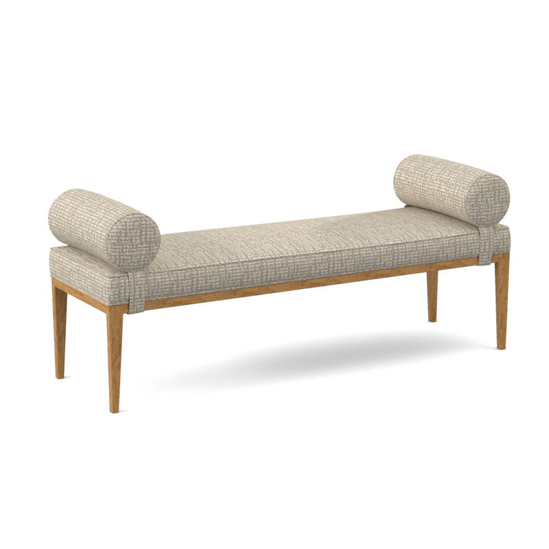Brooklyn Upholstered Bench, Amber, Stepping Stones Ivory Viscose