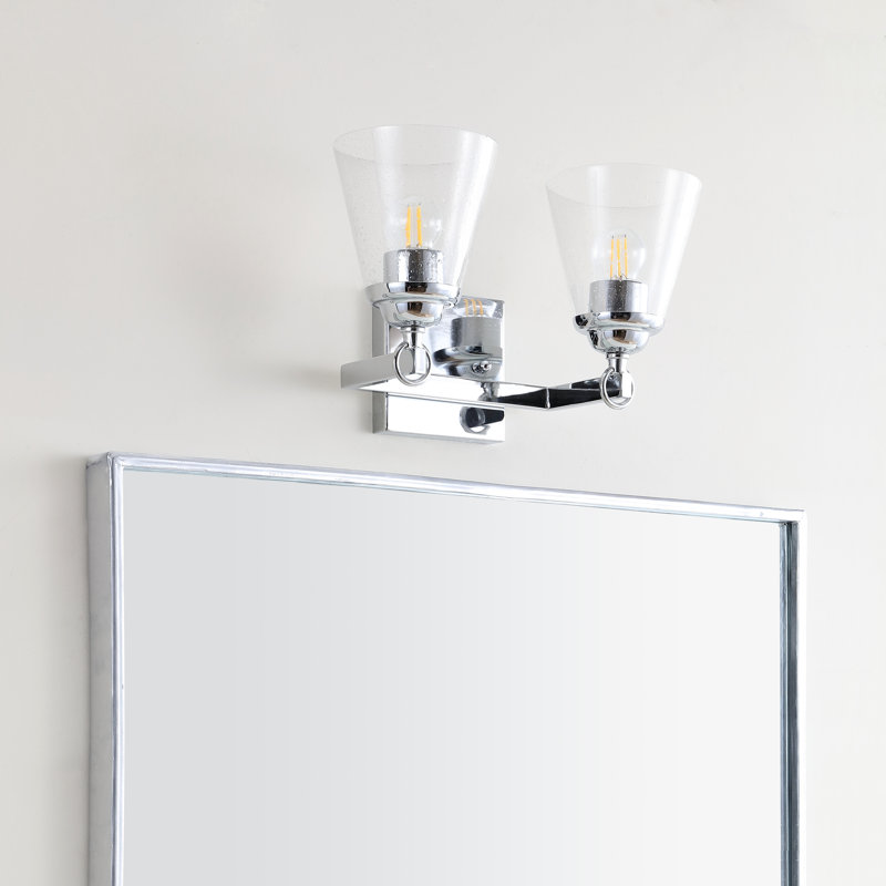  Gillen Hurricane Metal/Seeded Glass LED Vanity Light, 2
