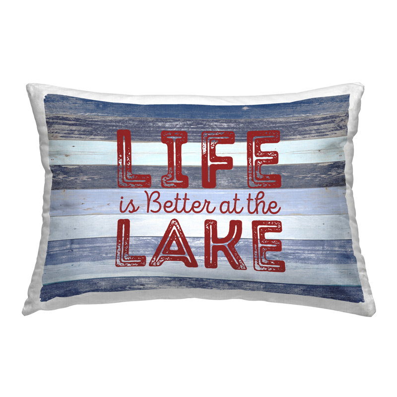 Coussin décoratif à rayures Life At Lake
