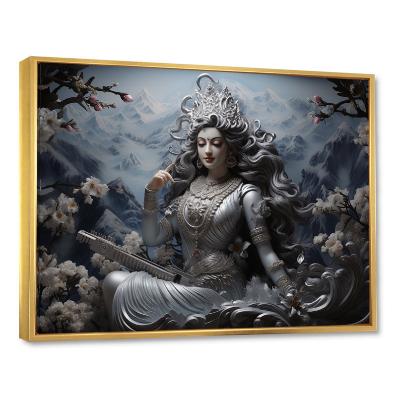 «Hindu Parvatis Wife Of Shiva» sur impression sur toile, Cadre flottant doré, H 16 po x l 32 po x P 1 po