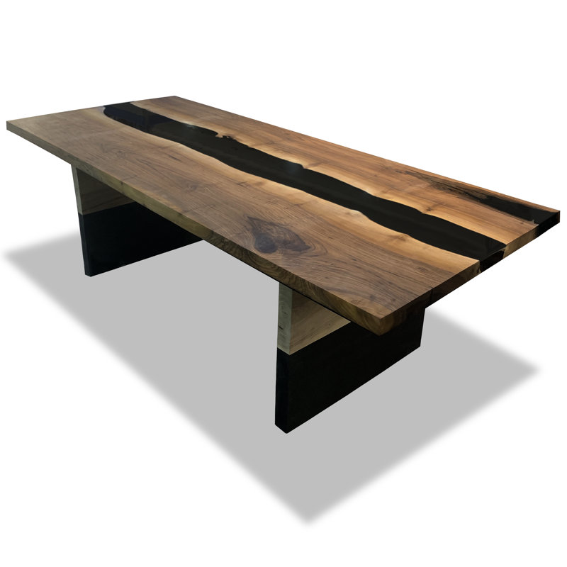 Thyria Walnut Wood Dining Table, 48" W x 96" L 