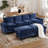 Elanora 122"W Spacious Sectional Sofa With Dual-Layer Cushions & Ottomans-111914592