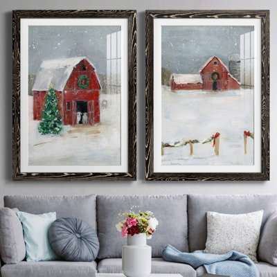 «Christmas on the Farm I», ensemble de 2 reproductions d'art