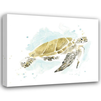 Bay Isle Home™ Vess, June Erica Gallery Wrapped Canvas Art Titled: Watercolor Sea Turtle Study I
