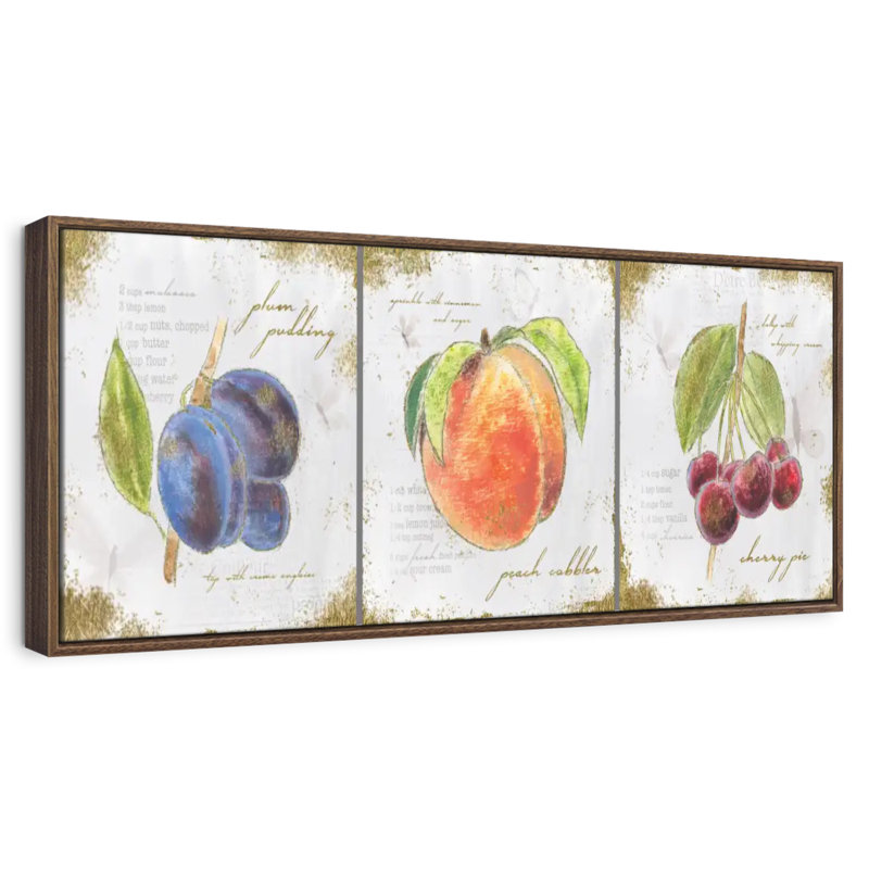 Trésors du jardin II, 28 po x 10 po, Cadre flottant noyer