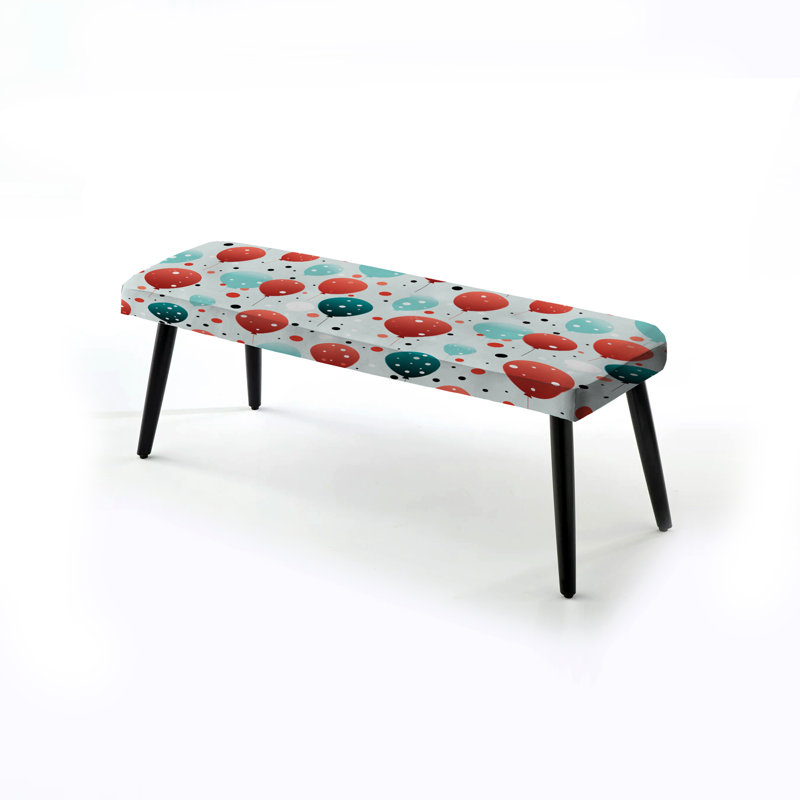 Banc noir rembourré Playful Polka Dots