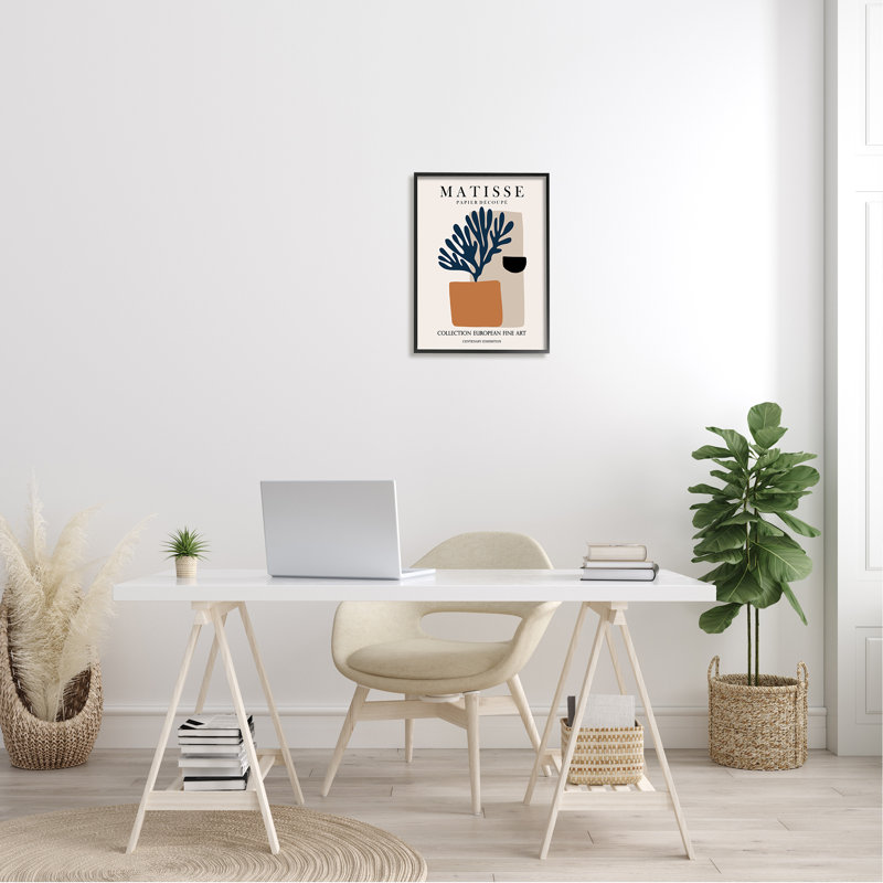 Motif géométrique de formes géométriques neutres de Matisse par Ros Ruseva - impression, L 16 po x H 16 po