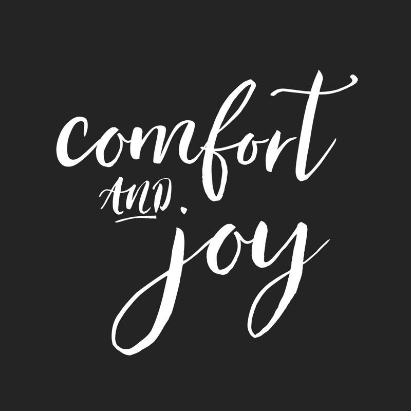 Comfort And Joy Black And White - Wrapped Canvas Print, 122cm H x 122cm W x 3.8cm D