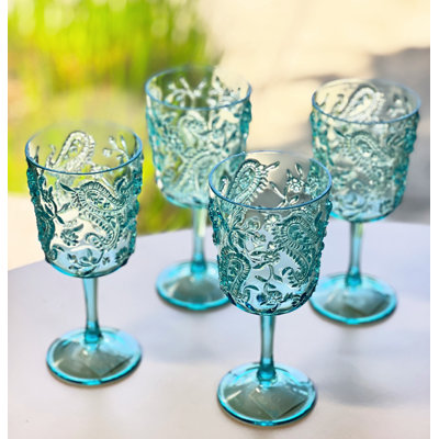 Ensemble de 4 verres à vin en plastique à motif cachemire