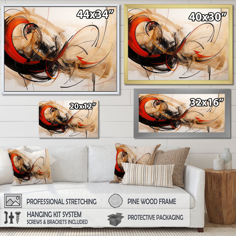 «Slowly Loose Your Patience Abstract Watercolor I», reproduction d'art sur toile, H 12 po x l 20 po, Cadre flottant noir