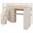 Storage Loft Bed Frame With Built-In Wardrobe, Study Desk, Shelves And Integrated Lights-1129286577