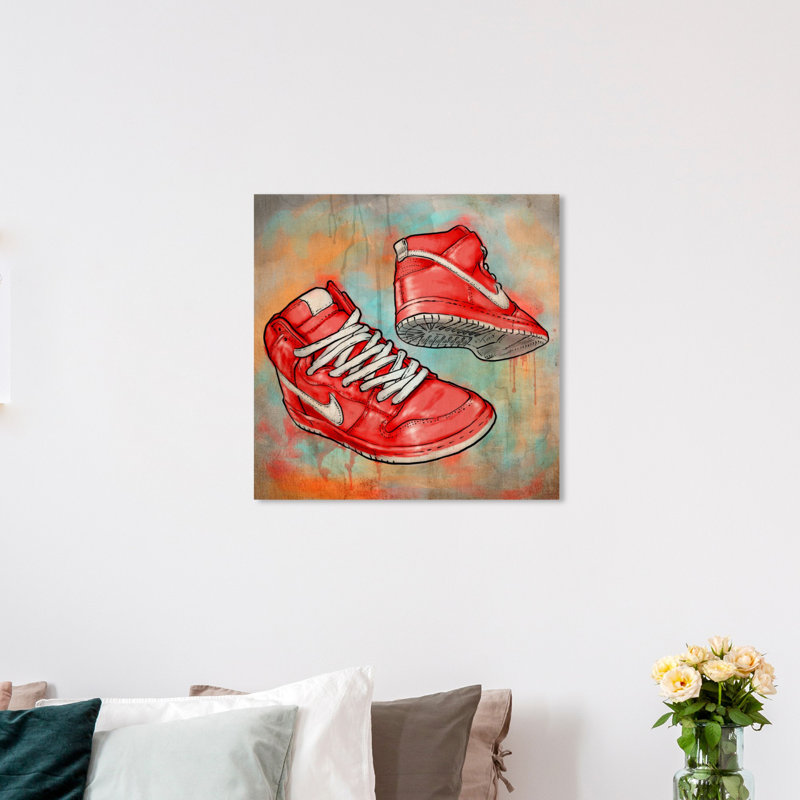 « cerise kicks », art sur toile Samir, H 20 po x l 20 po x P 1,5 po