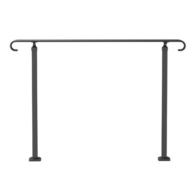 Wrought Iron Stair Handrail 8cm 3-5 Steps Aluminum 1 Piece Black