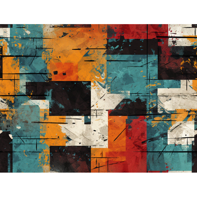 Theadore Abstract Shower Curtain, H 84 po x l 70 po